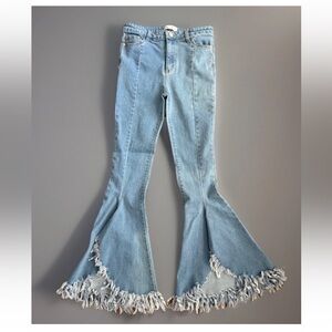 Peach Love California Women's Frayed Bell Bottom/Flare Jeans Size Small